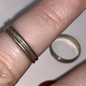 Sterling Silver Thin Double Band Ring, Size 3 1/4